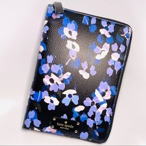 Kate Spade Zip Around Organizer Planner/Wallet - Black & Purple Flowers